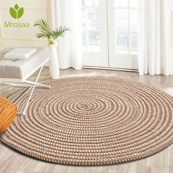 Newest Woven Round Computer Cushion Carpets For Living Room Bedroom Rug Study room Tatami Carpet Household Mat Home Decoration