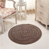 Newest Woven Round Computer Cushion Carpets For Living Room Bedroom Rug Study room Tatami Carpet Household Mat Home Decoration
