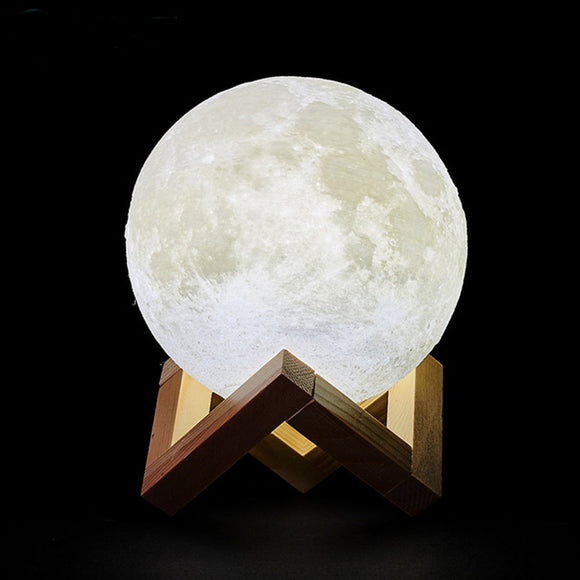 Dropship 3D Print Rechargeable Moon Lamp LED Night Light Creative Touch Switch Moon Light For Bedroom Decoration Birthday Gift