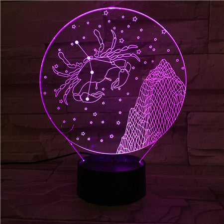 Western zodiac signs Table Lamp desk Touch Sensor 7 Color Changing Childrens Kids Baby Nightlight Gift Cancer Night Light LED