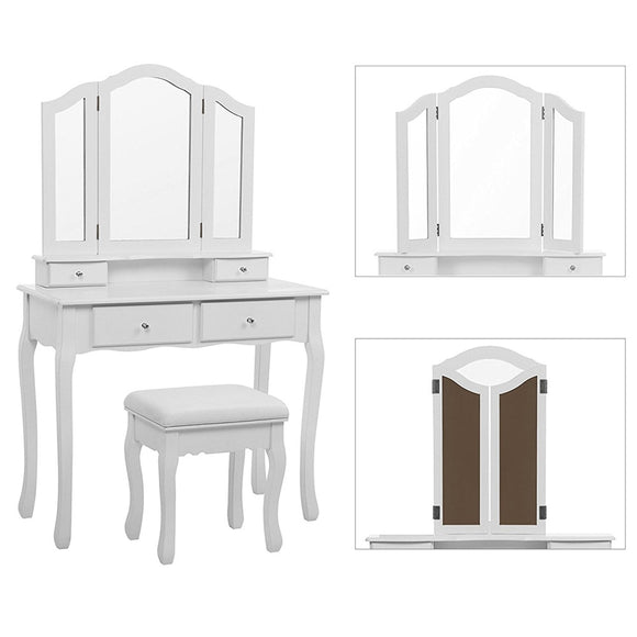 Modern Da Letto Set Makeup Mirror Table Vanity Tocador Dressering Desk Mase  Wood Assembly Penteadeira for Maquiagem Women HWC