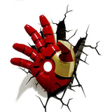 Marvel avengers LED wall lamp bedroom living room 3D creative Light Ironman for Spiderman Hulk Deadpool Captain American Quake