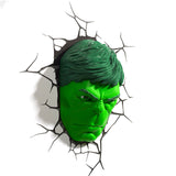 Marvel avengers LED wall lamp bedroom living room 3D creative Light Ironman for Spiderman Hulk Deadpool Captain American Quake