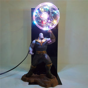 Lampara Avengers Endgame Thanos Infinity Gauntlet Led Night Light Flash Display Set Movie Avengers Thanos Figure DIY Lamp Toys